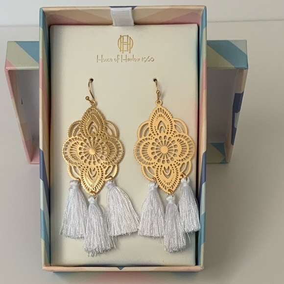 House of Harlow 1960 Jewelry - House Of Harlow Gold Tassel Earrings